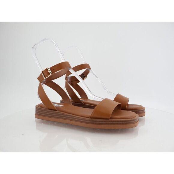 Steve Madden Shoes - Steve Madden Tristian Sandals Womens 10M Brown Leather Ankle Strap Flatform Shoe